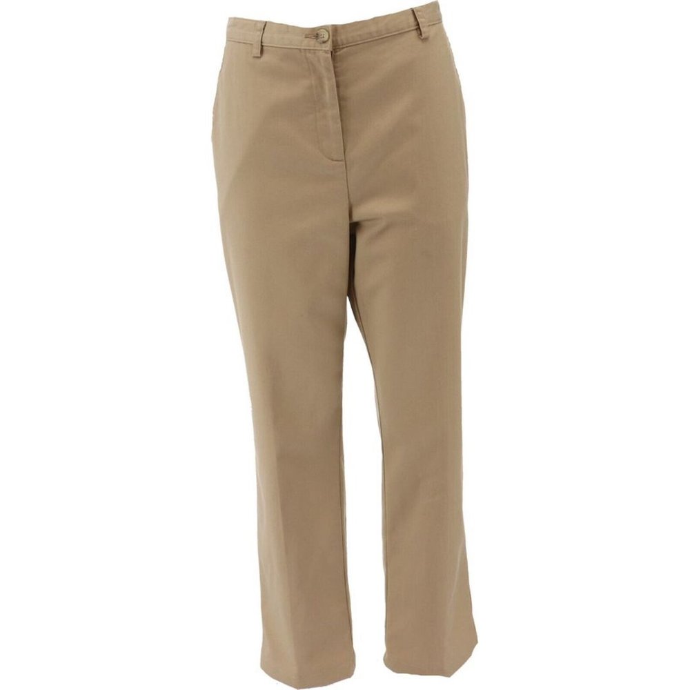 NWT LANDS' END 7 DAY DISCREET BACK ELASTIC WAIST PANTS KHAKI 8